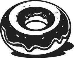 bestrooi schouwspel donut iconisch embleem decadent cirkels donut logo vector