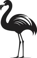 elegant gevederte flamingo iconisch logo ontwerp rooskleurig kalmte flamingo logo vector kunst