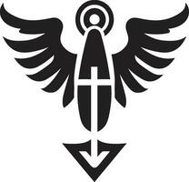 welzijn Vleugels kliniek logo embleem genezingspunt hoogbouw ziekenhuis icoon vector