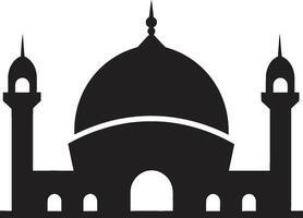 heilig stilte moskee iconisch embleem goddelijk ontwerp emblematisch moskee logo vector