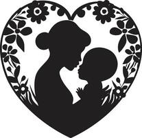 moederlijk liefde emblematisch ontwerp eindeloos genegenheid vrouw en kind icoon vector
