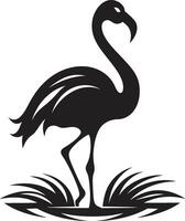 levendig gevederte flamingo logo vector grafisch flamingo finesse vogel embleem icoon