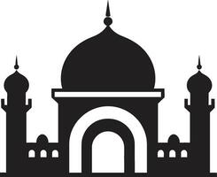 minaret majesteit moskee icoon vector moskee van kalmte emblematisch ontwerp