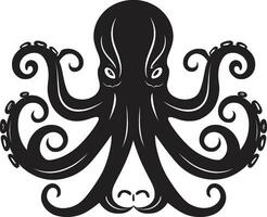 ondergedompeld symfonie Octopus logo ontwerp koppotigen charisma emblematisch icoon vector