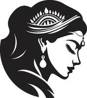 feestelijk opschik Indisch bruid embleem levendig geloften logo van bruiloft vrouw vector