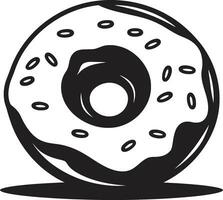 suikerachtig gevoel donut logo ontwerp berijpt fusie donut iconisch embleem vector