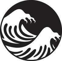 subtiel piek water Golf emblematisch icoon rimpeling ritme minimalistische logo vector