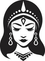 tijdloos traditie bruiloft vrouw icoon levendig geloften Indisch bruid embleem vector