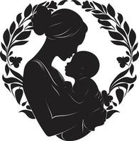 moederlijk liefde vrouw en kind embleem eindeloos genegenheid moeders dag icoon vector