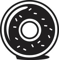 suikerachtig gevoel donut logo ontwerp berijpt fusie donut iconisch embleem vector