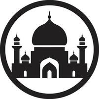 Islamitisch wonder moskee iconisch ontwerp etherisch elegantie moskee logo vector