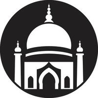 moskee majesteit emblematisch logo vector subliem heiligdom moskee icoon ontwerp