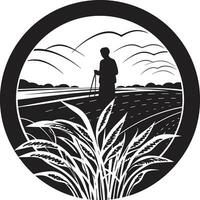 oogst horizon landbouw embleem ontwerp agronomie kunstenaarstalent landbouw logo vector grafisch