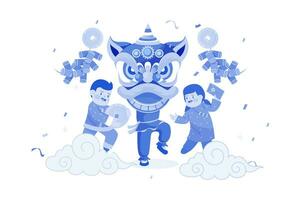Chinese nieuw jaar illustratie concept Aan wit achtergrond vector