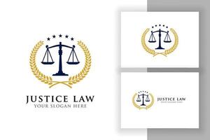 Justitie wet badge logo ontwerpsjabloon. advocaat embleem vector symbool