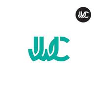 brief jwc monogram logo ontwerp vector