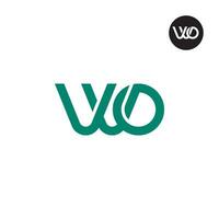 brief vvo of wo monogram logo ontwerp vector