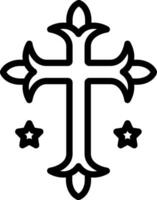 zwart lijn icoon voor Christendom vector