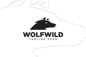 wild wolf hoofd silhouet modern logo ontwerp voor sport en zakelijke bedrijf vector