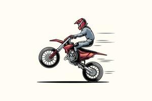 motorcross vector illustratie met staand houding voor sport team en liga