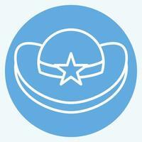 icoon cowboy hoed. verwant naar hoed symbool. blauw ogen stijl. gemakkelijk ontwerp bewerkbaar. gemakkelijk illustratie vector