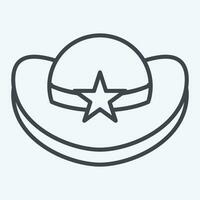 icoon cowboy hoed. verwant naar hoed symbool. lijn stijl. gemakkelijk ontwerp bewerkbaar. gemakkelijk illustratie vector