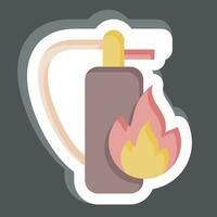 sticker brand brandblusser. verwant naar brandweerman symbool. gemakkelijk ontwerp bewerkbaar. gemakkelijk illustratie 1 vector