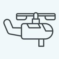 icoon Brand blussen helikopter. verwant naar brandweerman symbool. lijn stijl. gemakkelijk ontwerp bewerkbaar. gemakkelijk illustratie vector