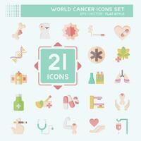 icoon reeks wereld kanker. verwant naar Gezondheid symbool. vlak stijl. gemakkelijk ontwerp bewerkbaar. gemakkelijk illustratie vector