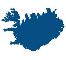 IJsland kaart. kaart van IJsland in blauw kleur vector