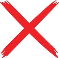 rood kruis teken. mis markering. rood kruis X symbool. rood grunge X icoon. kruis borstel teken voorraad vector. vector
