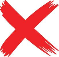 rood kruis teken. mis markering. rood kruis X symbool. rood grunge X icoon. kruis borstel teken voorraad vector. vector
