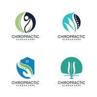 chiropractie logo ontwerp vector voor massage behandeling met creatief element concept