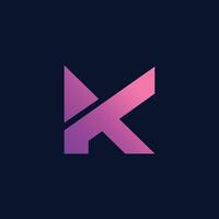 k brief vector logo abstract sjabloon