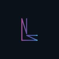de brief l logo met een kleurrijk helling vector