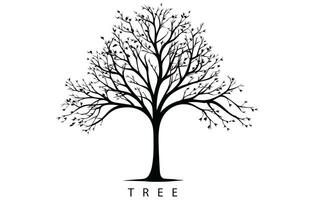 boom silhouetten vector illustratie, boom silhouet geïsoleerd Aan wit achtergrond