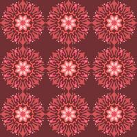 naadloos patroon rood mandala bloemen creatief ontwerp vector illustratie achtergrond