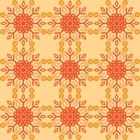 naadloos patroon oranje geel mandala bloemen creatief ontwerp vector illustratie achtergrond