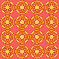 geel rood mandala bloemen creatief naadloos ontwerp achtergrond vector