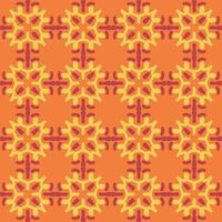 oranje rood perzik mandala kunst naadloos patroon bloemen creatief ontwerp achtergrond vector illustratie