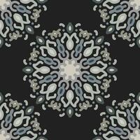 naadloos patroon zwart grijs mandala bloemen creatief ontwerp vector illustratie achtergrond