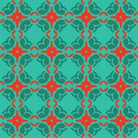 blauw rood mandala kunst naadloos patroon bloemen creatief ontwerp achtergrond vector illustratie