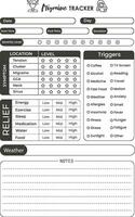 migraine tracker logboek logboek kdp interieur vector