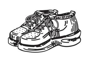 tekening van sport- schoenen. schetsen van sportschoenen schoenen. hand- getrokken vector illustratie clip art geïsoleerd Aan wit.