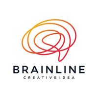 creatief abstract hersenen lijn logo vector sjabloon