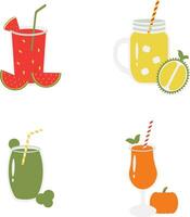 fruit sap smoothie illustratie set. met naadloos tekenfilm ontwerp. geïsoleerd vector icoon.