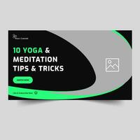 creatief video miniatuur banier ontwerp voor yoga en geschiktheid lichaam tips en trucs, ten volle bewerkbare vector eps 10 het dossier formaat