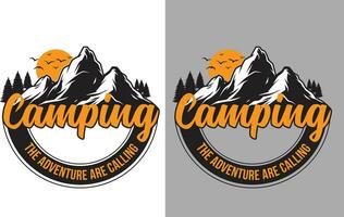camping t-shirt ontwerp, buitenshuis t overhemd ontwerp vector