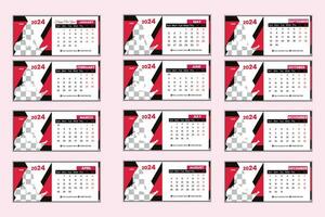 kalender sjabloon voor 2024 jaar. vector