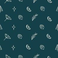 mooi Kerstmis doodles naadloos patroon - hand- getrokken, voor Kerstmis textiel, spandoeken, wikkels, achtergronden - vector oppervlakte ontwerp